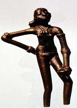 The bronze dancing girl found at Mohenjo-daro